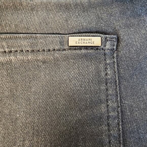 Armani Exchange J01 Mid-Rise Super Skinny Black Coated Jeans, Size 26 - Picture 9 of 12